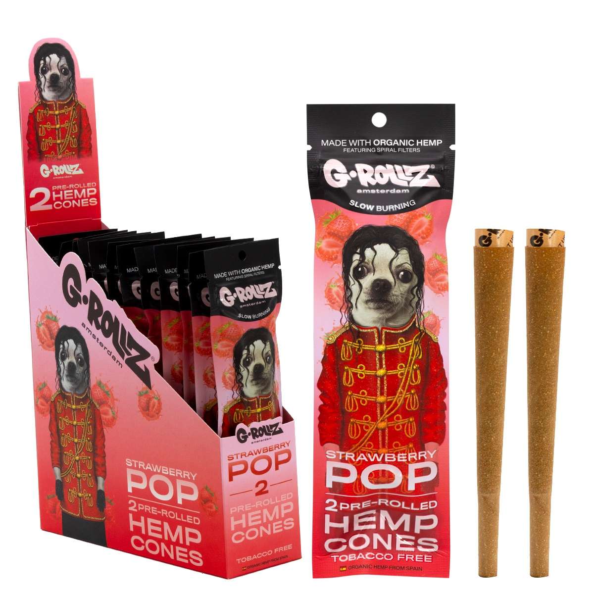 G-Rollz | 2x 'Strawberry Pop' Pre-Rolled Hemp Cones