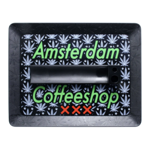 BANDEJA DE PLÁSTICO NEGRA PARA LIAR- HOJAS MARIHUANA AMS