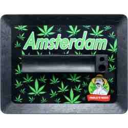 BANDEJA DE PLÁSTICO NEGRA PARA LIAR | AMS PABLO'S WEED HOJAS