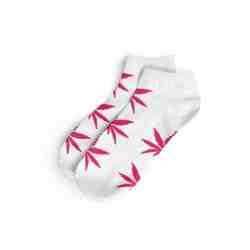 CALCETINES CANNABIS BLANCO ROSA CORTOS | MUJER