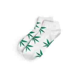 CALCETINES CANNABIS BLANCOS CORTOS | HOMBRE